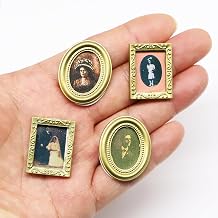Miniature Photo Frame, Dollhouse Miniature Oil Painting, Mini Hanging Pictures, 1/12 Scale Oil Photo Frame, for Dollhouse Miniature, DIY Decortion, Fairy Garden, Diorama