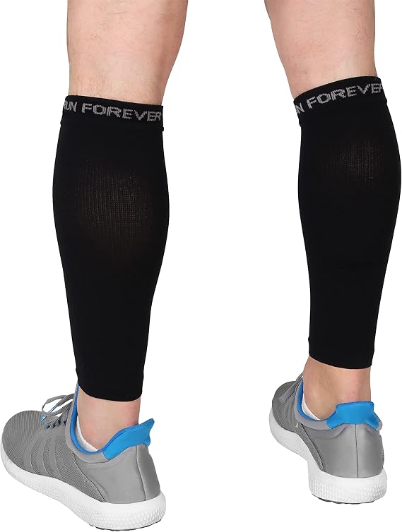 Calf Compression Sleeve - Leg Compression Socks for Shin Splint, Calf Pain Relief - Men, Women, and Runners - Calf Guard for Running, Cycling, Maternity, Travel, Nurses (Black, Medium)