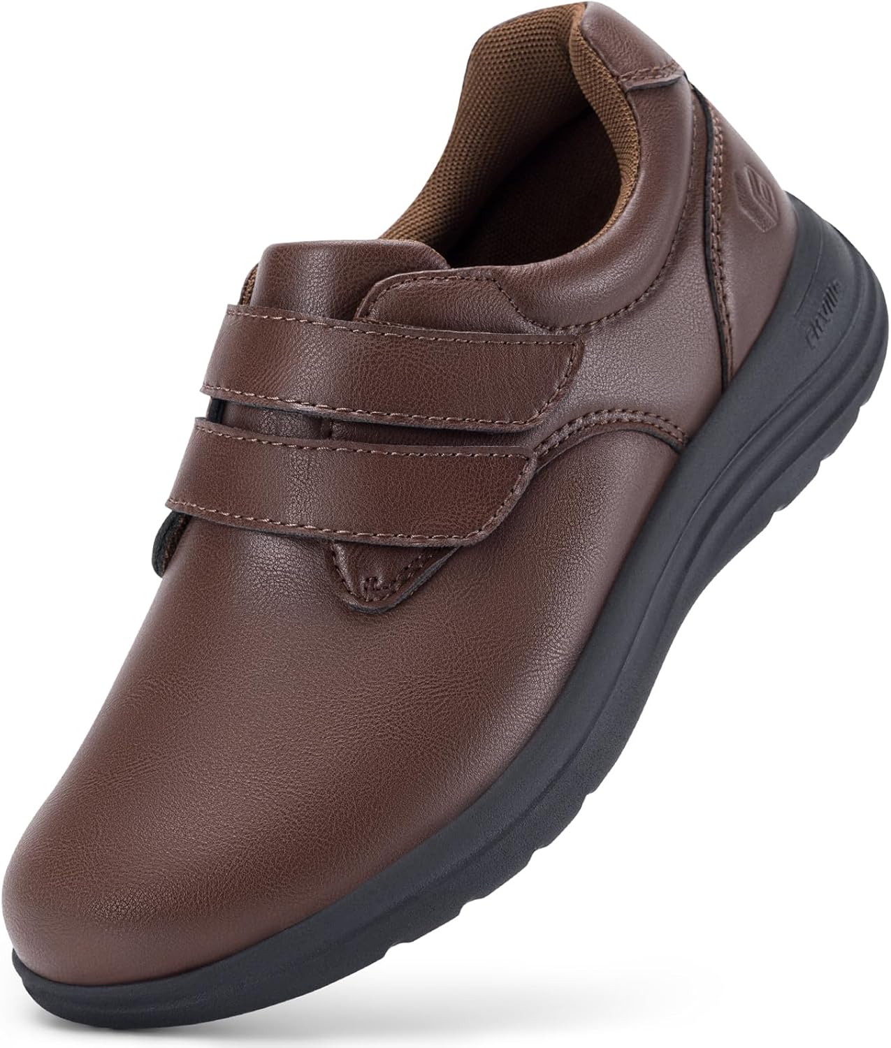 FitVille Diabetic Shoes Women's Extra Wide Leather Shoes Slippers Orthopaedic Shoes with Velcro Fastening Adjustable Health Shoes Comfortable Elegant Walking Shoes for Swollen Feet