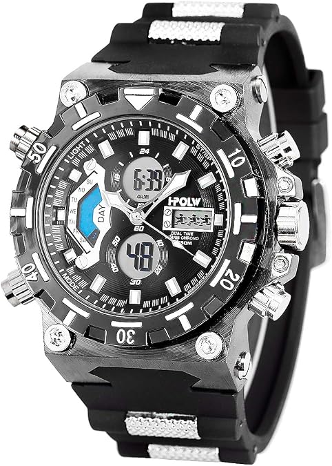SIBOSUN Watch for Men Mini Focus LED Digital Wrist Watch, Military Watches Multifunctional, Big Face Oversize Mens Sports Watches Stopwatch Waterproof