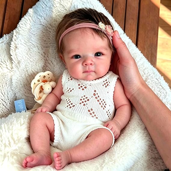 Anano Full Body Reborn Baby Doll Girl-18 in Realistic Baby Dolls Full Body Washable Toy, Real Life Babys Reborn Dolls, Lifelike Babys Doll Anatomically Correct Girl