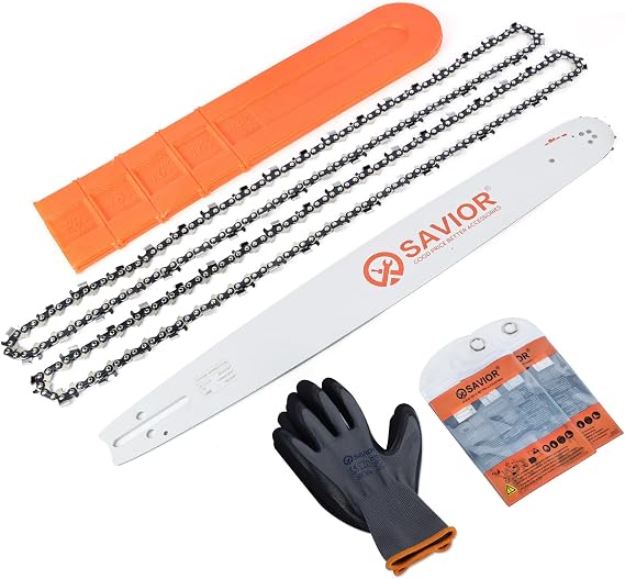 Savior 20 Inch Chainsaw Bar and Chain Combo 3/8" Pitch .050" Gauge 70 DL
