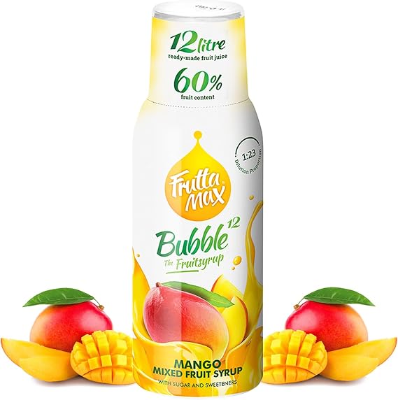 FruttaMax Mango Syrup | Less Sugar | 60% Real Fruit Concentrate | Suitable for soda Machine 500ml