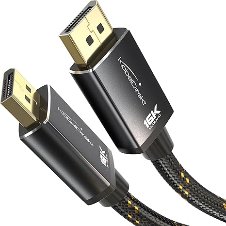 KabelDirekt 16K DisplayPort Cable 2.1 6ft DP80, Nylon