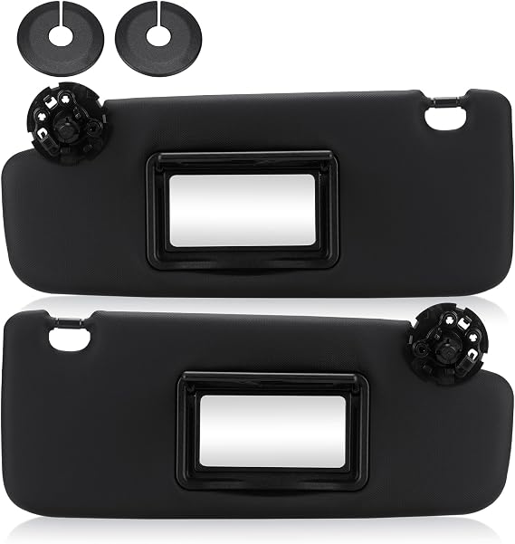 Left Driver & Right Passenger Side Black Sun Visor Fit for Chevrolet Chevy Cruze 2011 2012 2013 2014 2015 2016 Sunvisor Replacement 95034256 95034253 84126667 84126658 (Fits 2 & 3 Screw Holes)