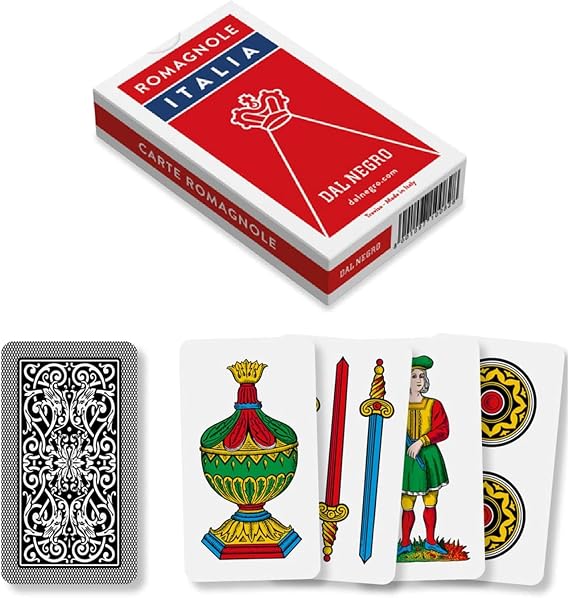 Dal Negro: "Romagnole Plastificate Plasticized Italian Playing Cards * Deck of 40 Cards * [ Italian Import ]