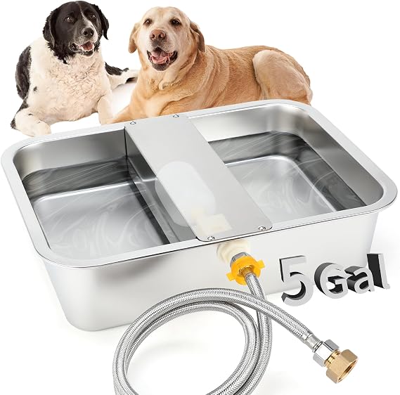BWOGUE 5 Gal Automatic Dog Water Dispenser, Stainless Steel Bowl for Dogs