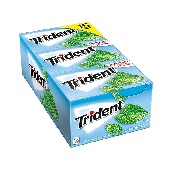 Trident Mint Bliss Sugar-Free Gum 14 ct., 15 pks. (pack of 4) A1