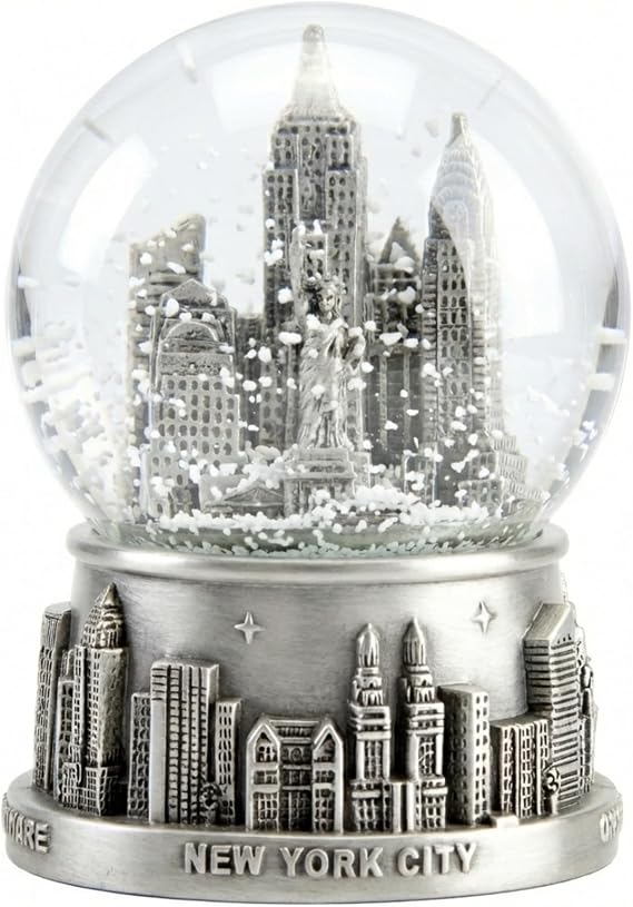 New York City Silver Lined Snow Globe 65mm NYC Souvenir