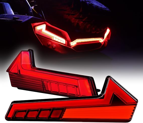 TRUE MODS Polaris RZR LED Tail Brake Lights for 2018-2023 RZR XP 1000 4 Turbo S 2017-2025 450 570 850 XP 1000 Sportsman Tail Lights [Thunder Design] [DOT-Rated] [F1-Blinker Brake] Smoked Taillight