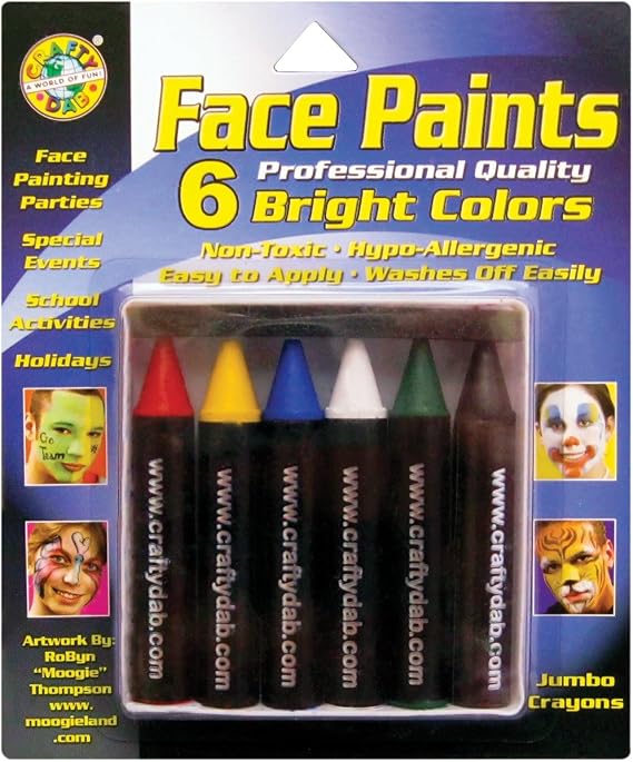 Crafty Dab Face Paint Jumbo Crayons - Bright Colors