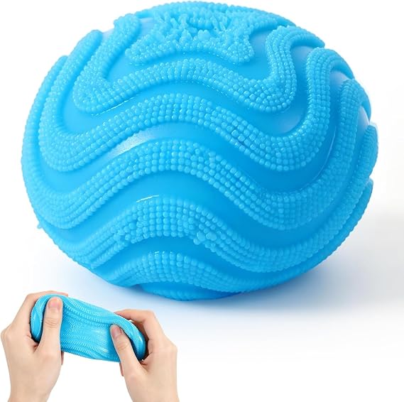 Fuzz Ball Fidget Stress Toy Squishy Stress Ball Fuzz Ball Squishy Stress Drop Malt Fuzz Balls Sensory for Anxiety Stress Relief Birthday Party Favors (Blue)