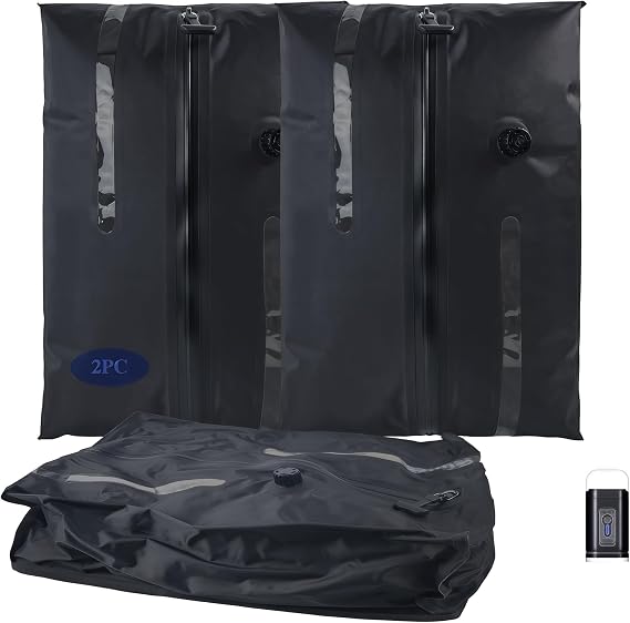 Vacuum Bag for Travel,2025 New Travel Vacuum Bags for Luggage,Compression Packing Cubes with Pump,Foldable and Portable,Compression Suitcase for Camping/Fitness/Beach/Moving