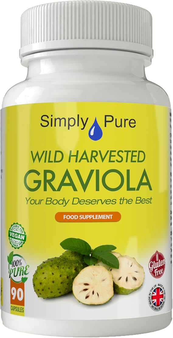 Wild Harvested Graviola (Soursop) - Antioxidant & Heart Health | 90 Capsules x 500mg | Gluten Free | GM Free | Vegan