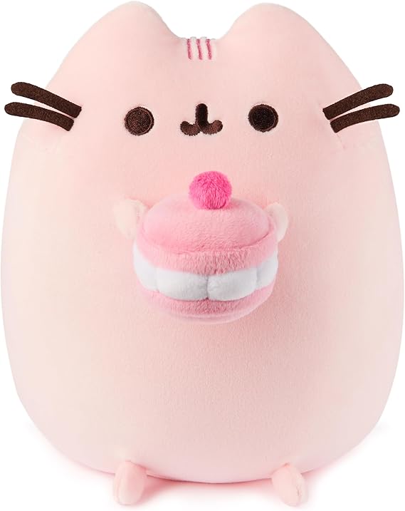 GUND Pusheen Cherry Macaron Squisheen 9.5-Inch Squishy Plush Toy; Ages 8+