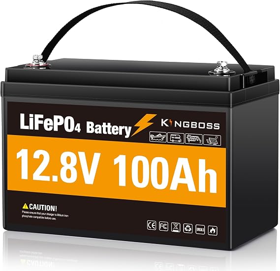 12V 100Ah LiFePO4 Battery, Lithium Iron Phosphate Battery 8000+ Deep Cycles Group 31 Built-in 100A Smart BMS Low-Temp Protection Battery for Solar System, RVs, Trolling Motor, Home
