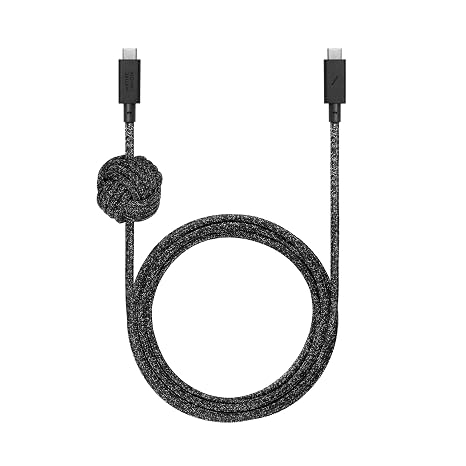 Native Union Anchor Cable 240W 10ft Reinforced Braided USB-C to USB-C Power Delivery 3.1 Charging Cable with Weighted Knot for iPhone 17 Pro Max/17e, MacBook Pro 14"/16" M5, Air M5, Neo (Cosmos)
