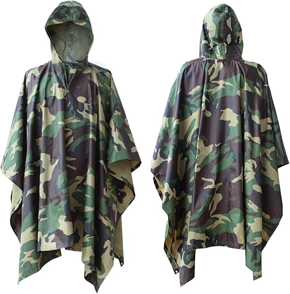 ElifeAcc Waterproof Poncho Multifunctional Rain Poncho Adult Waterproof for Outdoor Activities