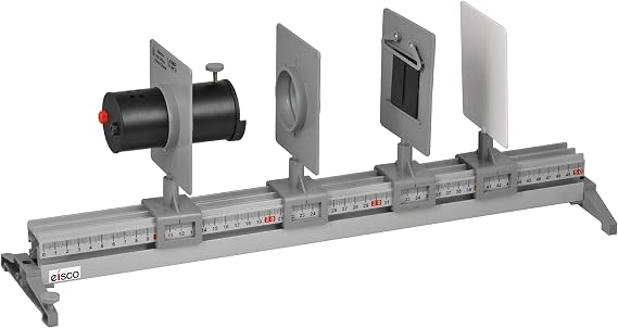 Eisco - Complete Optical Bench and Attachment Set with 40 Pieces and 20 Lab Activities for Optics Experiments