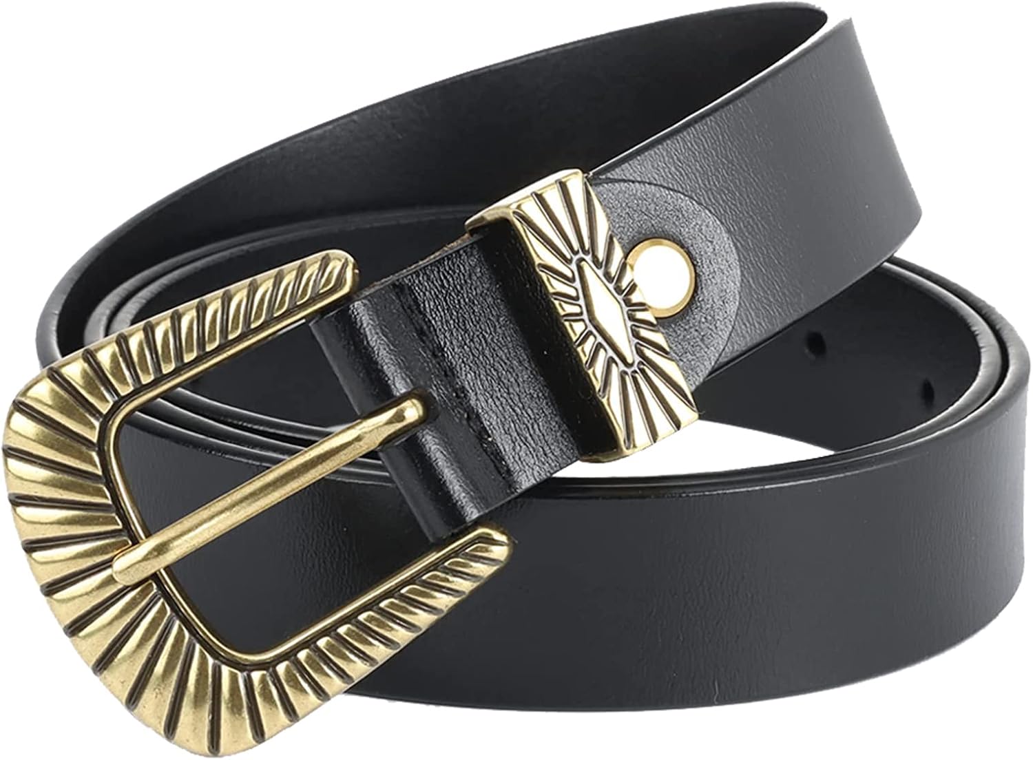 Belts for Women Womens Belts for Jeans Silver Gold Buckle Leather Belts Black Western Belt Jeans Pants Belts for Women