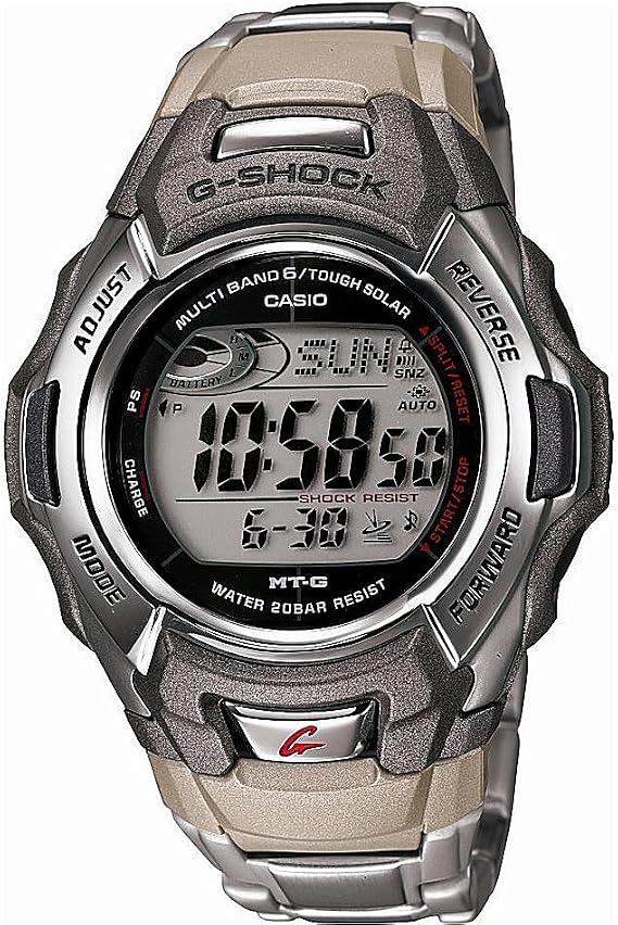 Casio Men's G-Shock MTGM900DA-8CR Tough Solar Atomic Stainless Steel Sport Watch, Silver, MTGM900DA-8CR