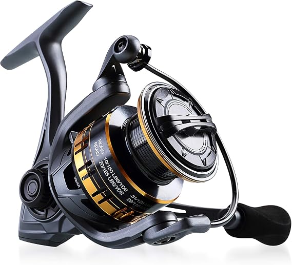 Tempo Spinning Reel, 9+1 BB Incredibly Smooth Fishing Reels, Max Drag up to 38.6 LBs, with Harder GV Rotor, Ultralight Spinning Reels