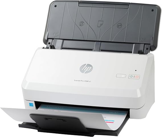 HP ScanJet Pro 2000 s2 Scanner Single Sheet Feed 50-Sheet ADF USB 3.0 Up to 3500 Pages Daily Shortcuts