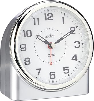 Acctim Bedside Alarm Clock, Silver, 12 x 11.3 x 7.5 cm