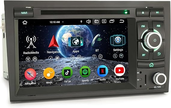 Erisin Android 16 Car Stereo Sat Nav for Audi A4 S4 RS4 8E B9 B7 Seat Exeo | 8-Core 4GB+64GB 7 Inch DVD Player GPS CarPlay Android Auto, Daily Driving, Bluetooth Music Streaming, Hands-Free Calling