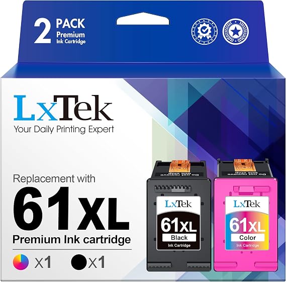 LxTek Remanufactured Replacement for HP 61XL 61 XL Ink Cartridge