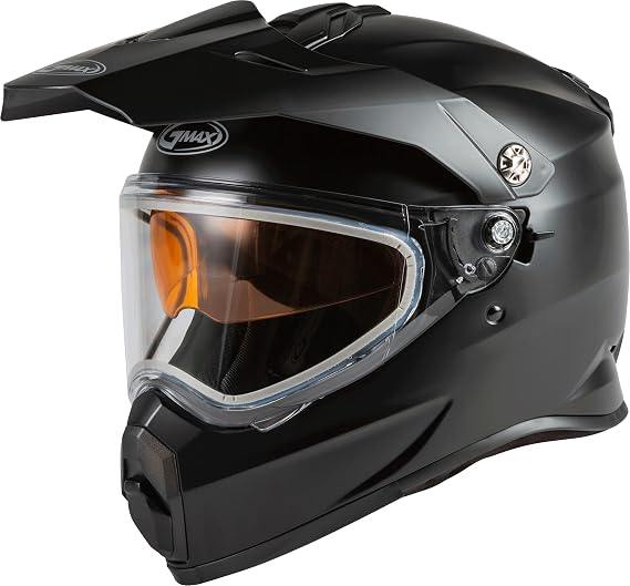 GMAX AT-21S Solid, Electric Shield Full-Face Helmet, DOT Approved for Adults and Youth (Matte Black, L)