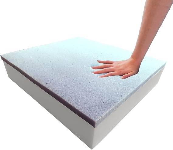 Foamma 6" x 24" x 25" Gel Memory Foam (Chair Cushion Foam for Dining Chairs, Wheelchair Seat Cushion)