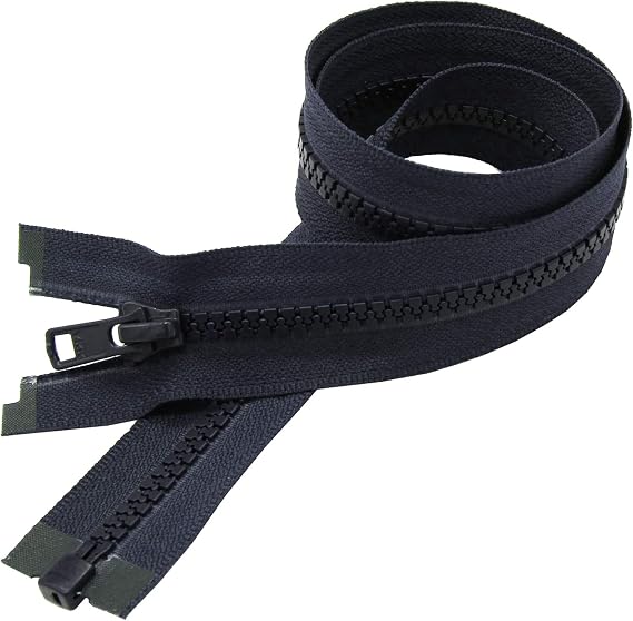 YKK Jacket Vislon Zipper, Number #5 Molded Plastic Separating Bottom 14" to 36" Inches - Medium Weight - 560 Navy (1 Zipper/Pack) (32"