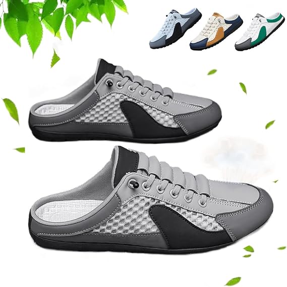 HUIQINGLI Men Slip on Mule Sneakers, New Summerr Slip-on Men's Sports Slippers, Low Top Baotou Half Drag Sneakers for Men