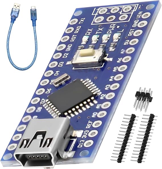 Nano 328P V3 Development Board with USB Cable AYWHP Development Board with Chip CH340 5V 16M Microcontroller Mini Connector Compatible with Arduino