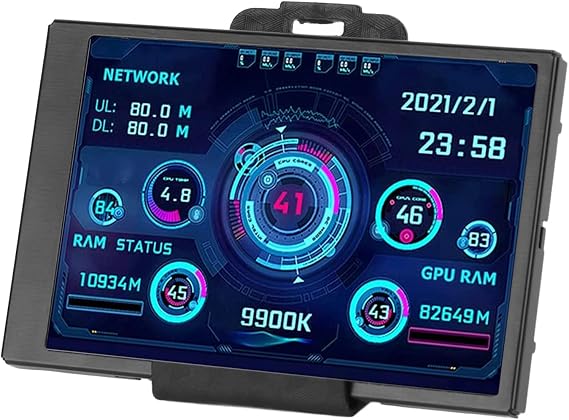 ASHATA 3.5 Inch IPS USB Mini Screen,PC Mini Display Screen CPU RAM HDD Data Temperature Display Computer Case Display,360 Degree Rotation,Only for System