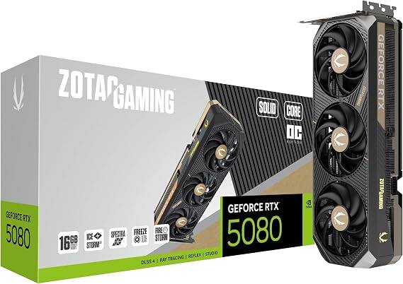 ZOTAC GAMING GeForce RTX 5080 SOLID CORE OC 16GB GDDR7 Graphics Board ZT-B50800J2-10P VD9142