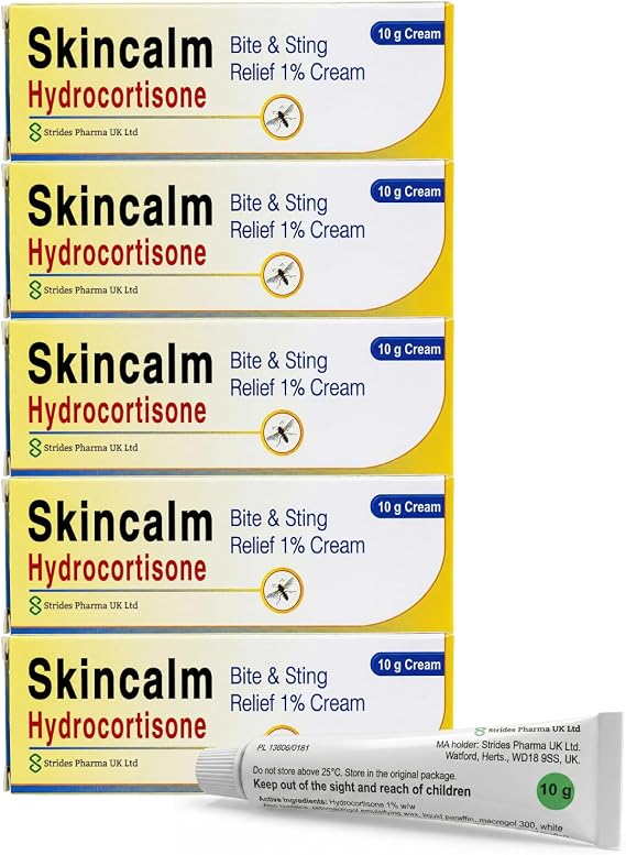 5 x Skincalm 10g Bite and Sting Relief 1% Cream