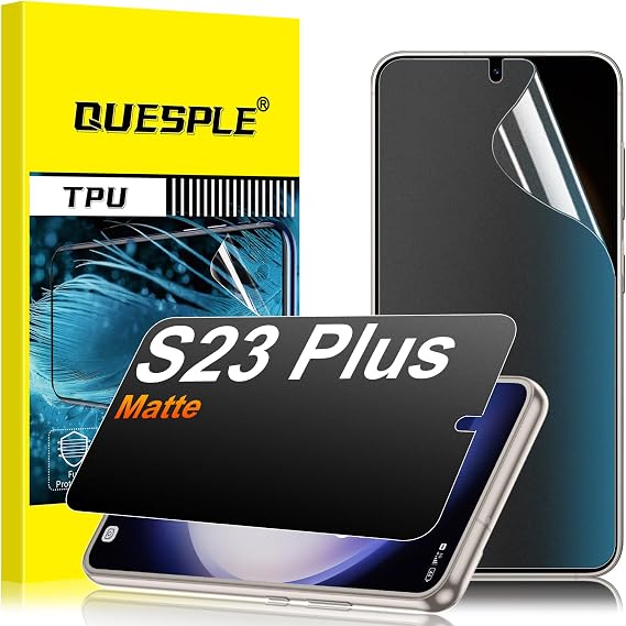 2 Pack for Samsung Galaxy S23 Plus Anti-Glare Matte Privacy Screen Protector 6.6 inch, Smooth and Responsive Touch Flexible EPU Film, [Support Fingerprint Unlock] [Self-Healing] [Not Glass]
