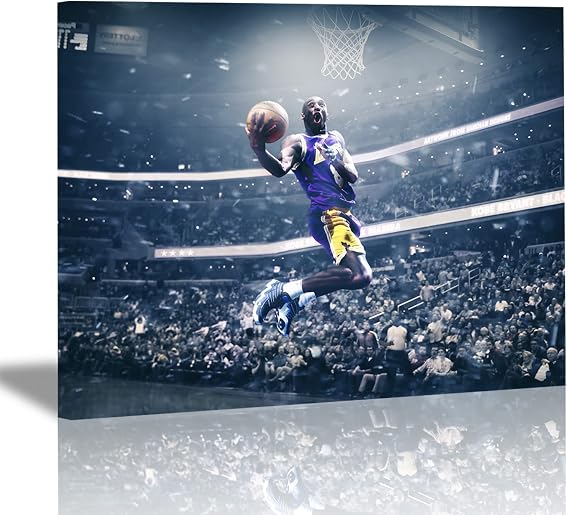 Kobe Bryant Poster,Kobe Poster,Kobe Bryant Wall Art for Basketball Fan Memorabilia Gifts,Basketball Poster for Offices, Walls, Rooms, Dorms, Homes,NBA Posters Decoration Wall Art (Frame-T, 16"x24")