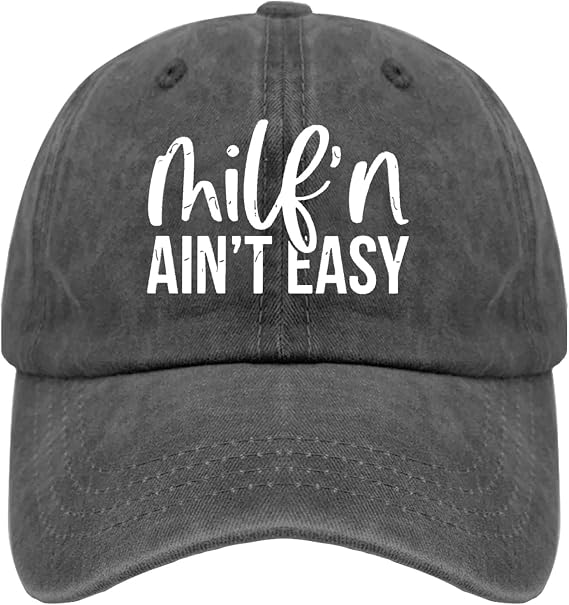 Milf'n Ain't Easy Trucker Hat Fish Hat Pigment Black Gifts for Grandpa Cycling Hats