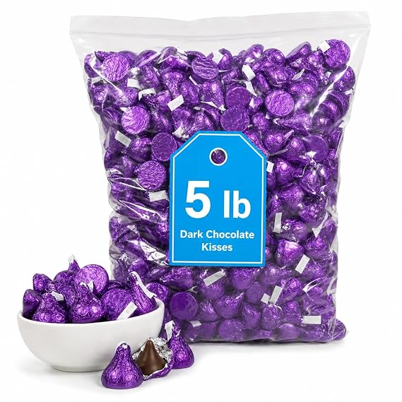 Dark Mildly Sweet Chocolate Pieces, Bulk Full Size, 5 Pound Bag