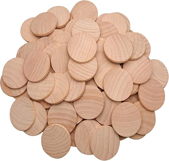 2 Inch Natural Wood Slices Unfinished Round Wood Coins, 60 per Pack