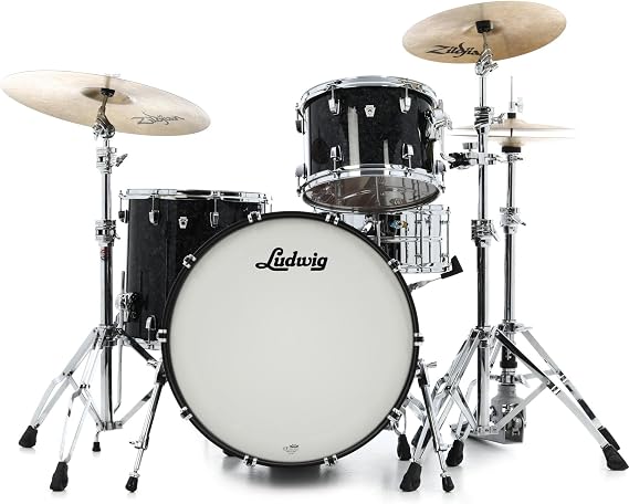 Ludwig Neusonic Fab 22" 3 Piece Shell Pack, Ebony Pearl (LN34233TXA8)