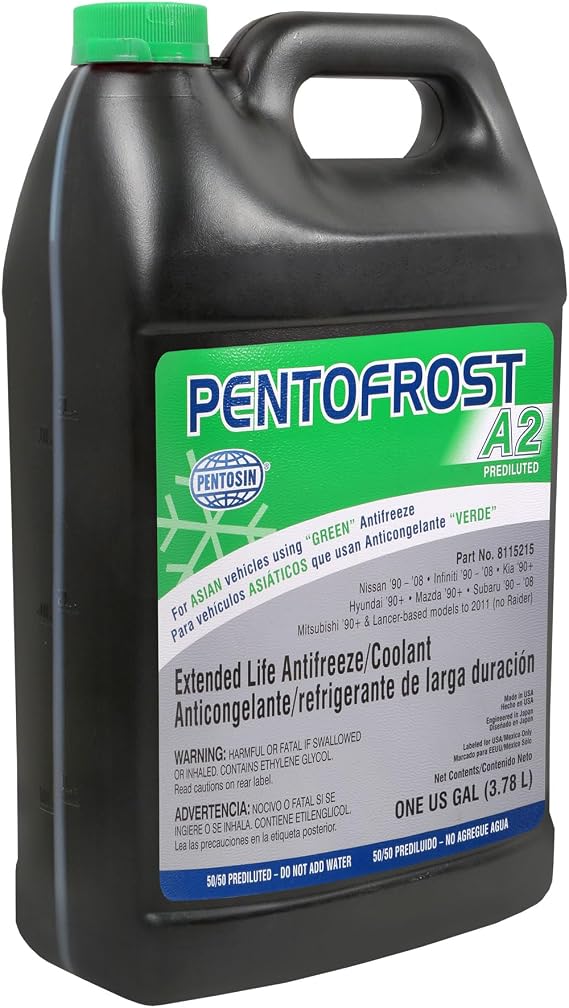 Pentosin 8115215 Pentofrost A2 US MX 50/50 Prediluted 'Green' Antifreeze/Coolant - Compatible with Select Hyundai, Infiniti, Kia, Mazda, Mitsubishi, Nissan, Subaru, Suzuki; 1 Gallon Jug