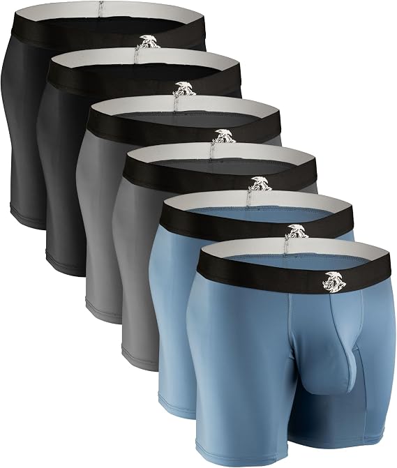 Real Men Custom Pouch Nylon Boxer Briefs 6, 7 and 9 inch Inseam - ABCD Custom Pouch Size - Waist XS-5XL
