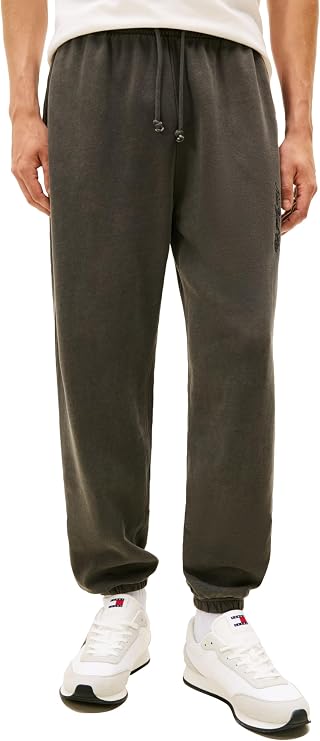 Tommy Jeans Men's Casual Cotton Jogger Sweatpants with Tonal Embroidered Logo