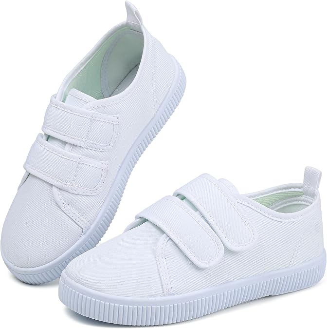 Boy's Girl's Kids White Canvas Shoes(Toddler/Little Kids/Big Kids)