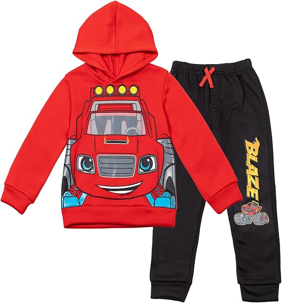 Blaze and the Monster Machines Zeg Stripes Pickle Fleece Pullover Hoodie and Jogger Pants Outfit Set Toddler to Big Kid