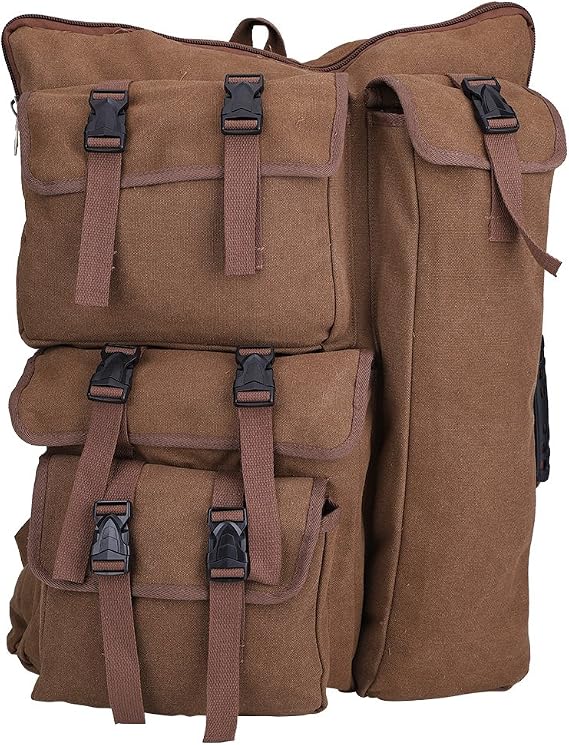 Walfront Art Portfolio Artist Backpack Coffee Canvas Artist Portfolio Carry Case Storage Backpack, Art Supply Tote Bag with Handheld Strap Multi-functional Sketching Drawing Painting Portfolio, 4K